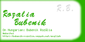 rozalia bubenik business card